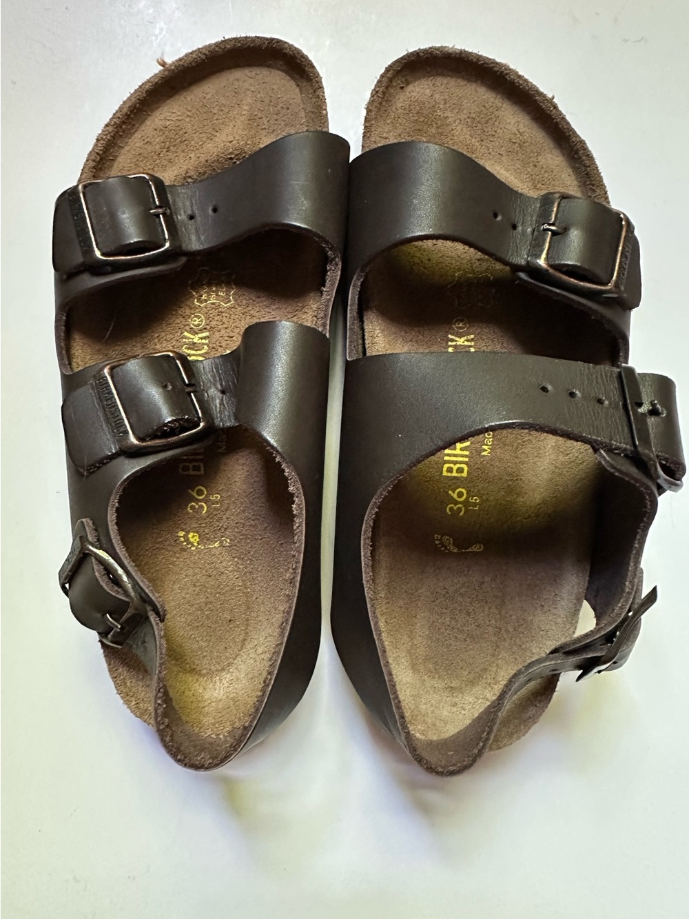 Birkenstock Milano Dark Brown Leather Size 36 Womens 5
